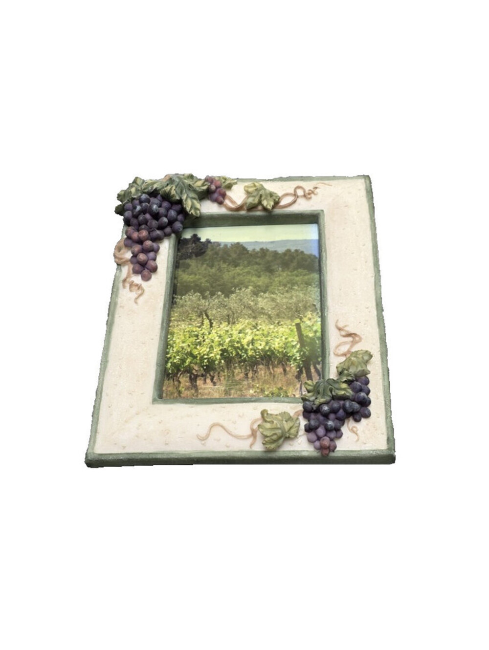 A. Richeson PF422 3x4 Resin Photo Frame Ornate Grapes Matte Clear Glass - Picture 1 of 8